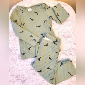 H&M Pale Green Dinosaur Jammies (9mths)
